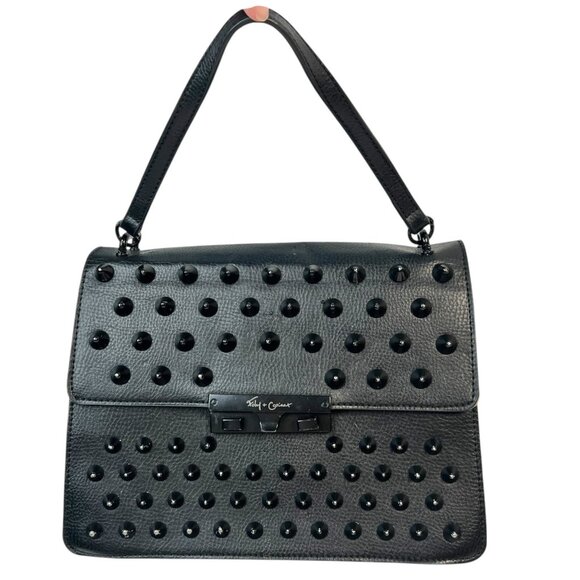 Foly + Corinna Skyline Bandit Drop Lock Top Handle Black Spike Studded Bag Punk - Picture 1 of 14